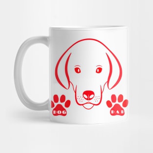 Dog Dad Red - Paw Print Art Mug